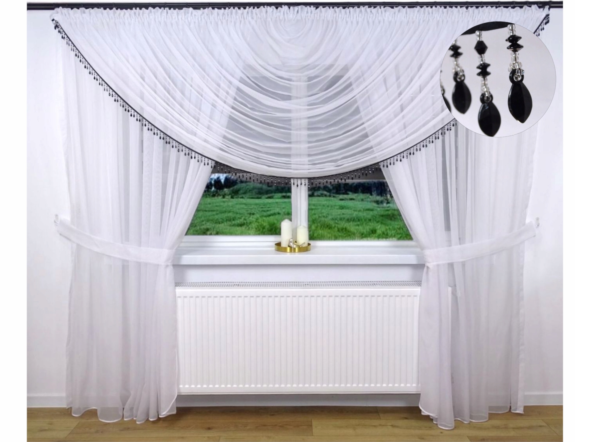 Záclona Mušle Voda S Korálky 2.3 M