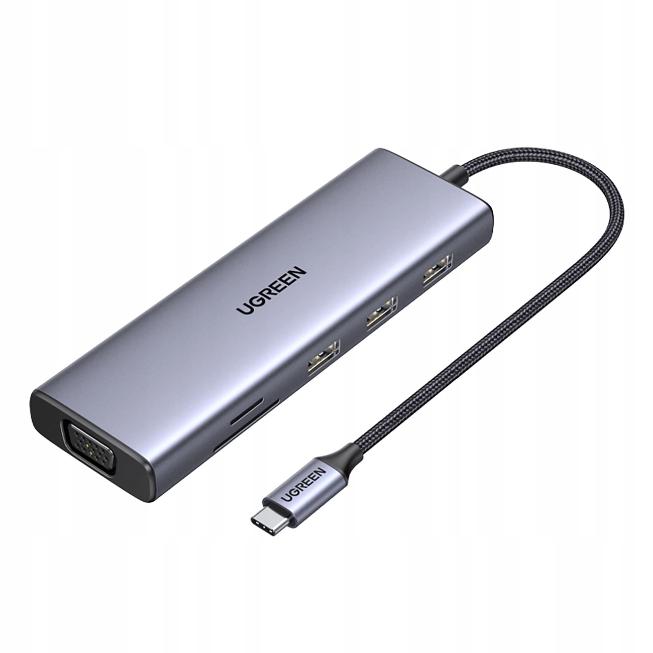 Hub USB-C Ugreen 9w1 z 3x USB 3.0, HDMI 4K, VGA, RJ45, PD 100W