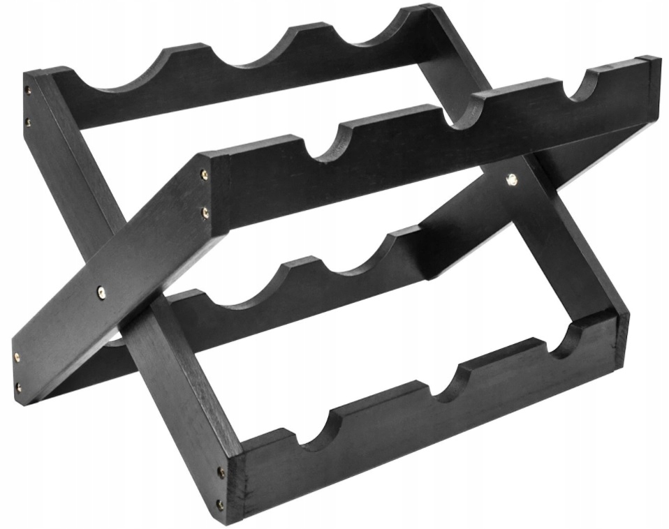 BAMBUSOWY STOJAK NA WINO NA 6 BUTELEK CZERŃ