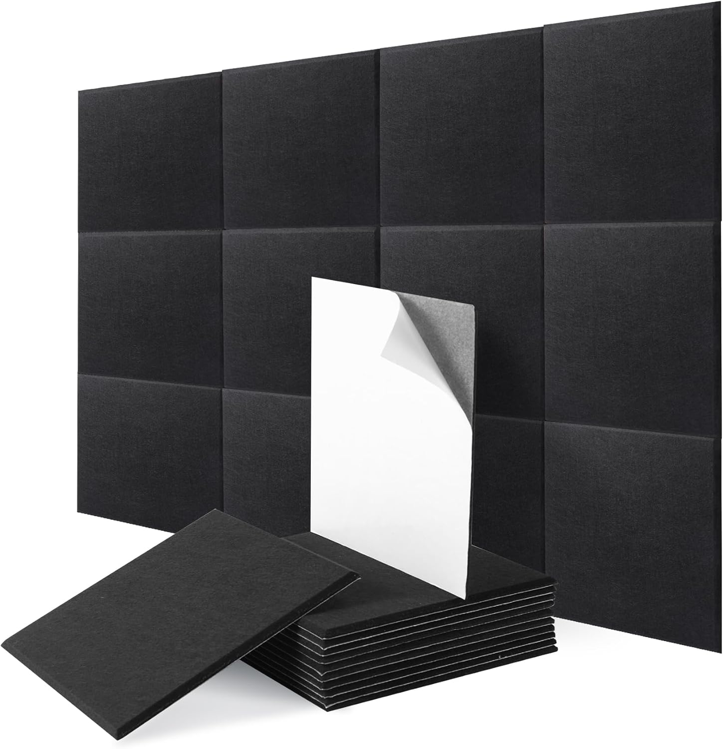 Panele Akustyczne Czarne 30X30X0,9 Samoprzylepne Tłumiące Wyciszające 36SZT