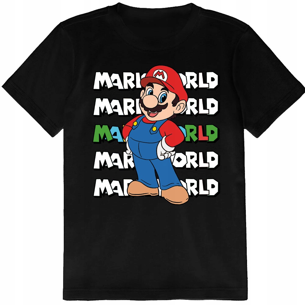 ZESTAW 3W1 KOSZULKA DLA DZIECI TATUAŻE NAKLEJKI SUPER MARIO BROS 152 JAKOŚĆ Rozmiar L