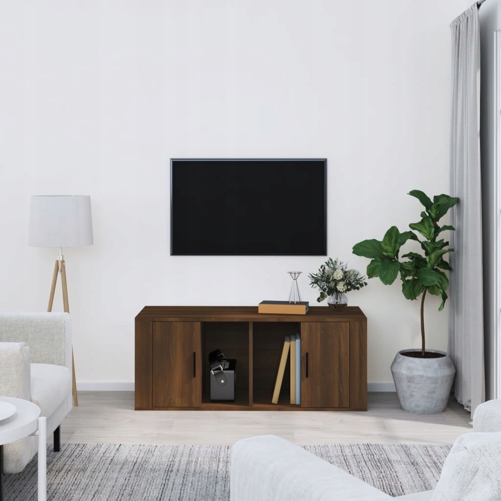 Skříňka pod televizor, hnědý dub, 100x35x40 cm
