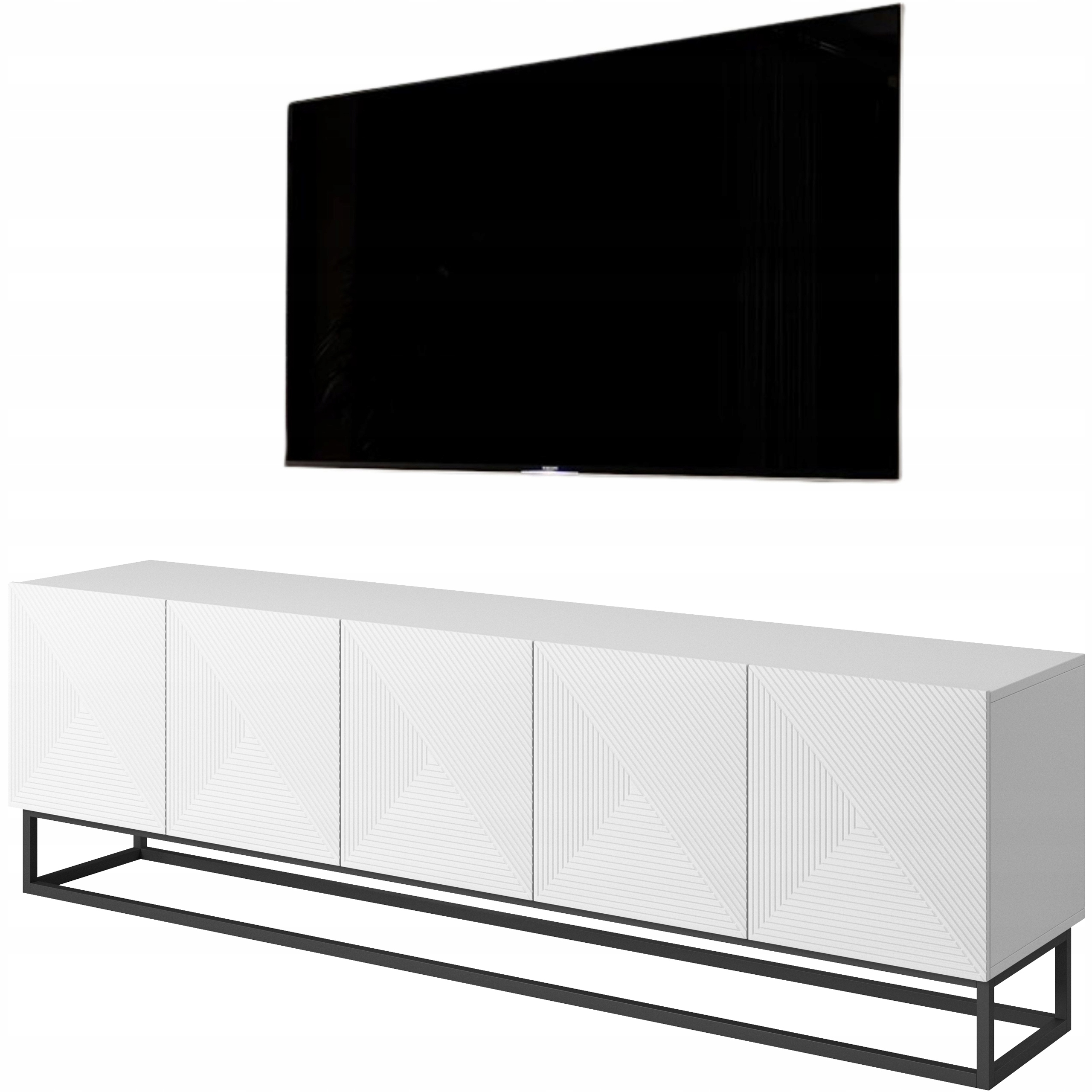 

Szafka Komoda Rtv 200 cm czarny metalowy stelaż