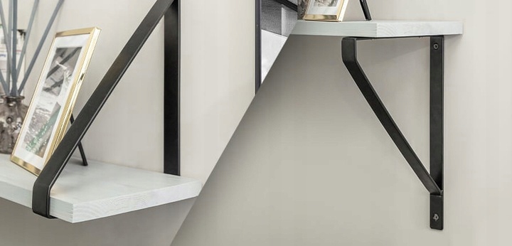 Półka wisząca ścienna loft industrial biały mat 52 Grubość półki 18 mm