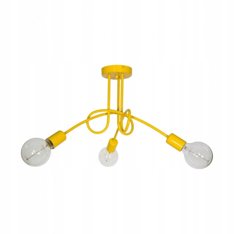 

Lampa wisząca Edison 3 vintage loft żółta