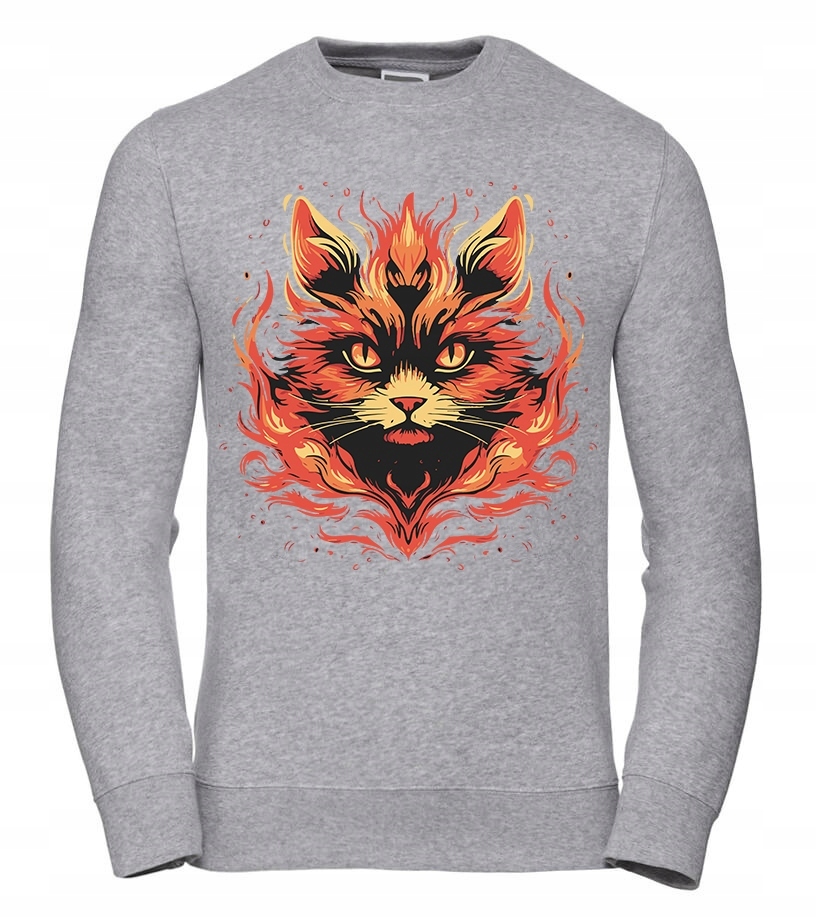 Dámská Mikina Cat in Flames Xs šedá
