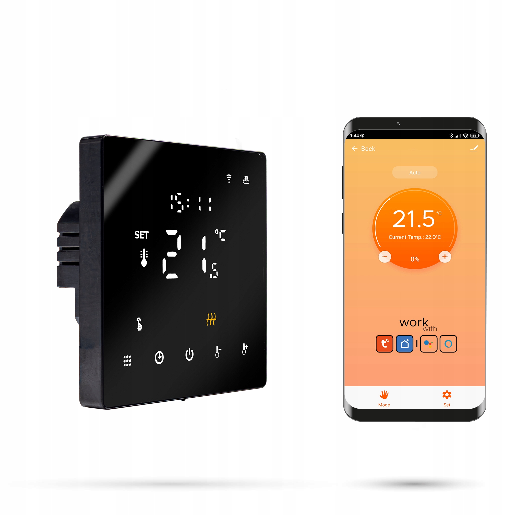 Termostatický regulátor Zigbee Tuya PRO3 Pokojový regulátor Černý