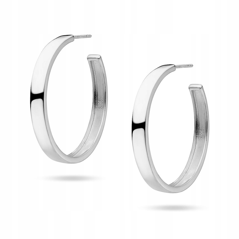 Stříbrné Náušnice ryzost 925 Hladká Kolečka na tyčinku