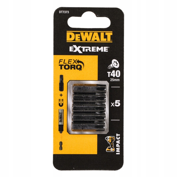 

Dewalt Końcówki Udarowe T40 25MM 5SZT 1/4'' DT7373