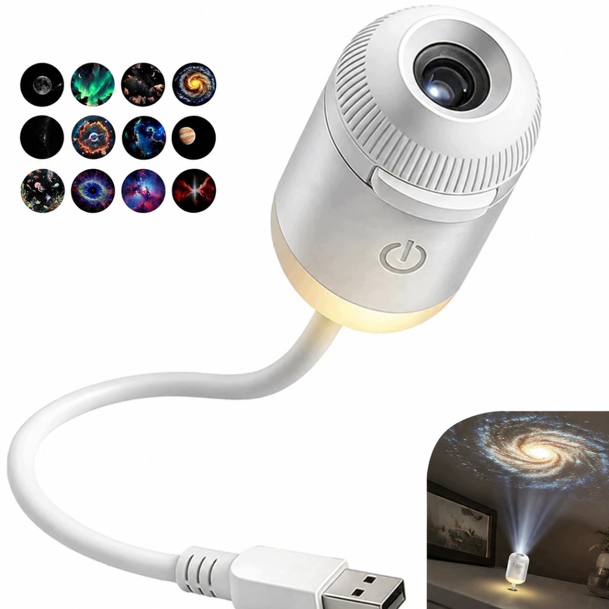 projektor Galaxy z lampką nocną projektor rozgwieżdżonego nieba 12W1