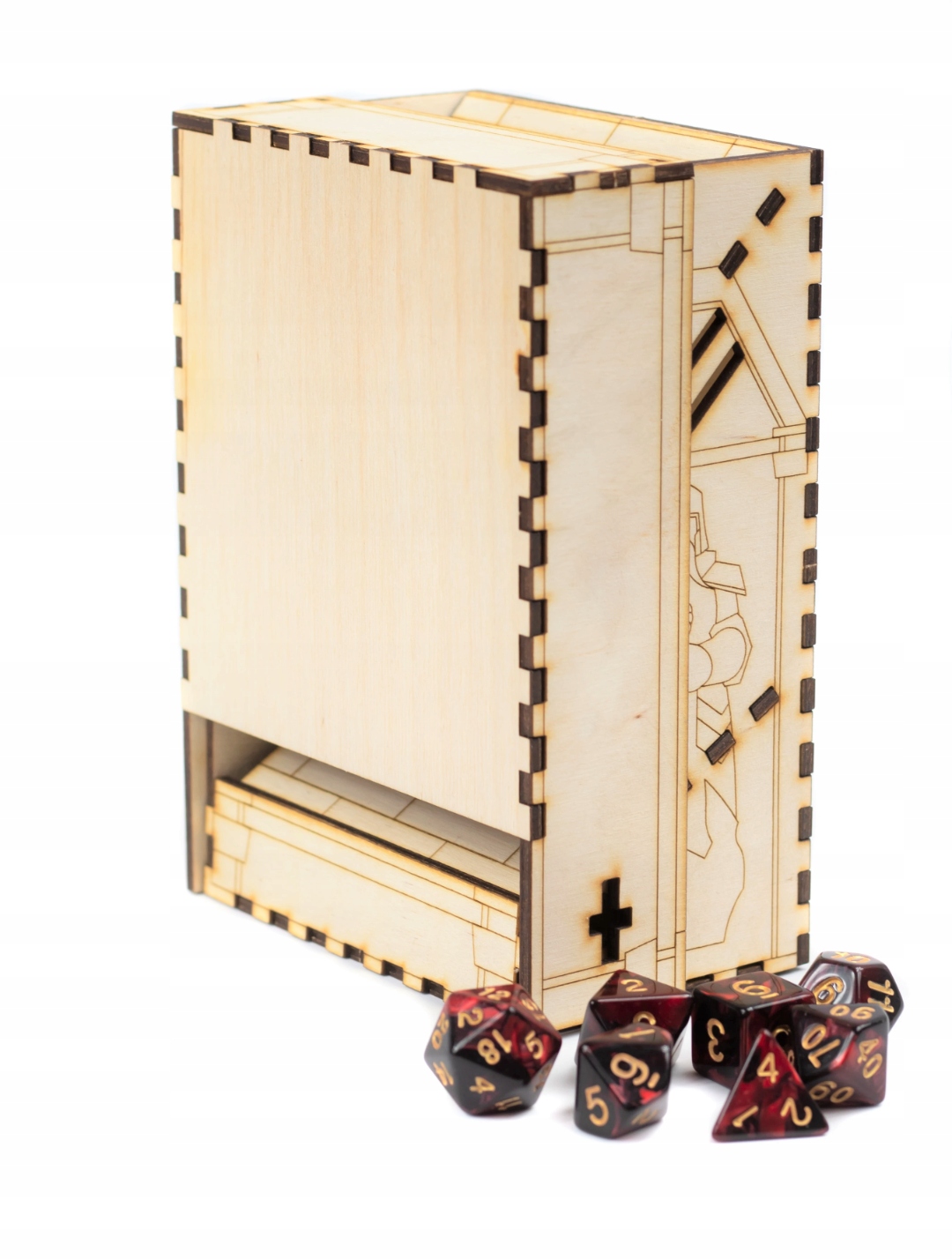 DICE TOWER TWIERDZA KRASNOLUDZKA WIEŻA DO KOŚCI DREWNIANA 15 CM Materiał drewno