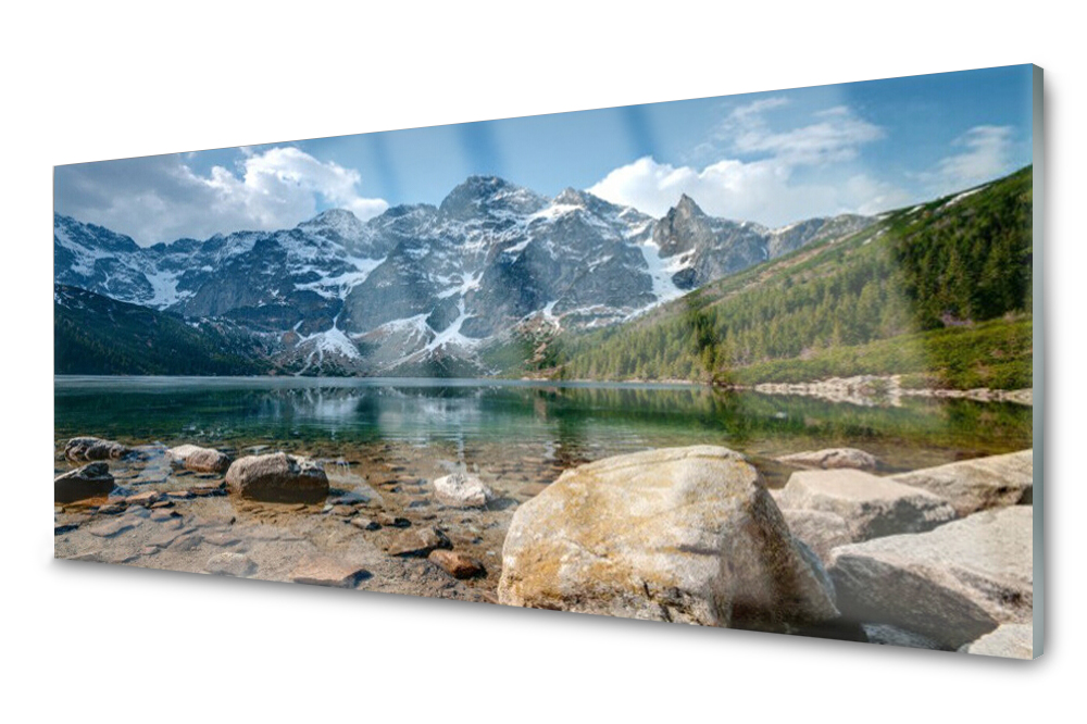 

Panel szklany do kuchni Góra Jezioro 125x50