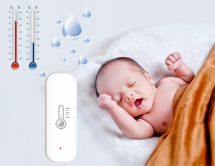 TERMOMETR HIGROMETR MONITOR HUMIDITY CZUJNIK WILGOCI TEMPERATURY TUYA WIFI Informacje o bezpieczeństwie CE