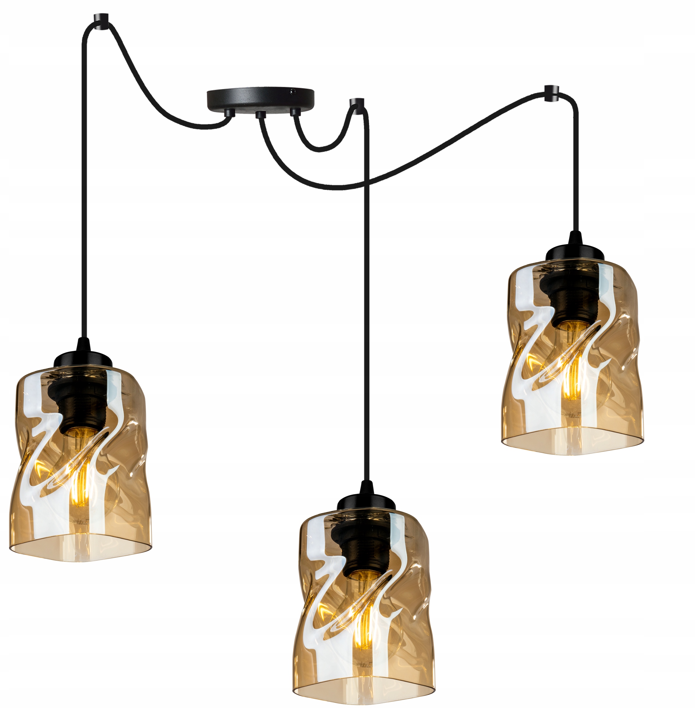 Závesná Stropná Lampa Luster Pavúk Trojitá Sklenená Moderná Loft