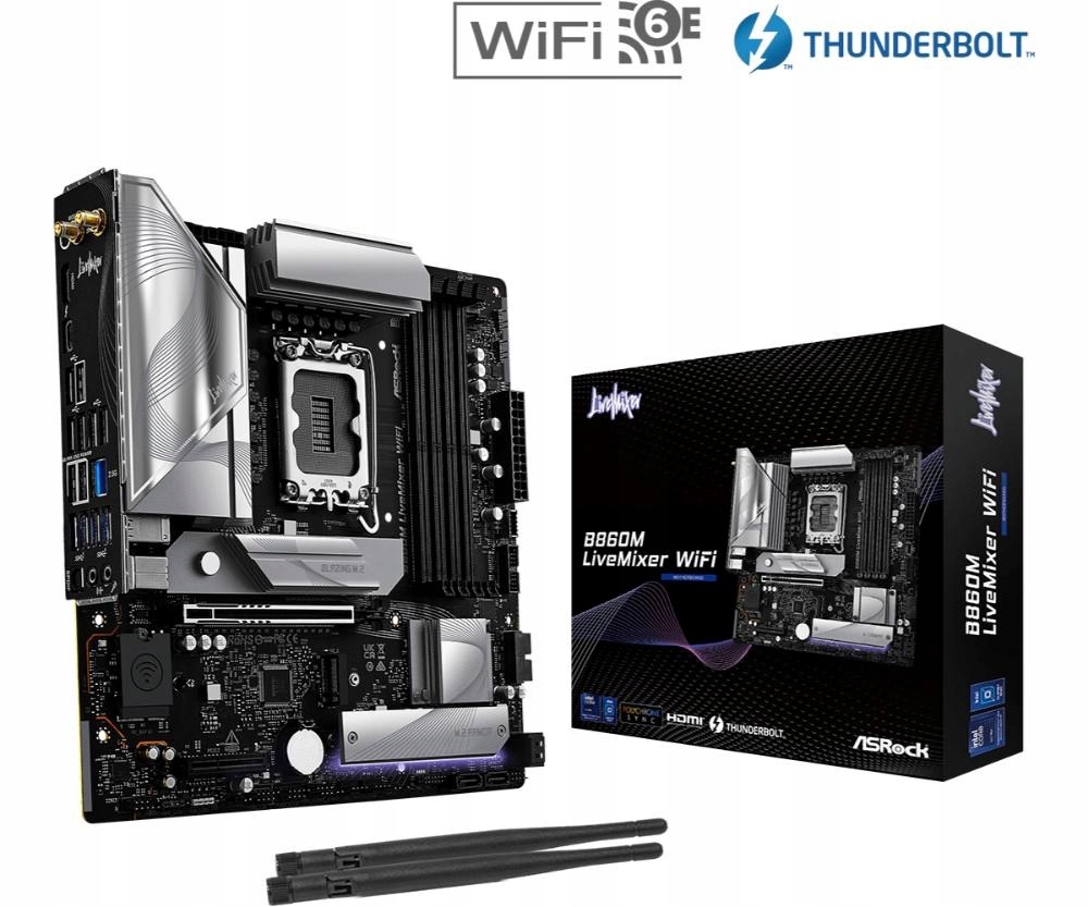 ASRock Mb Sc LGA1851 B860M LiveMixer WiFi, Intel B860, 4xDDR5, …