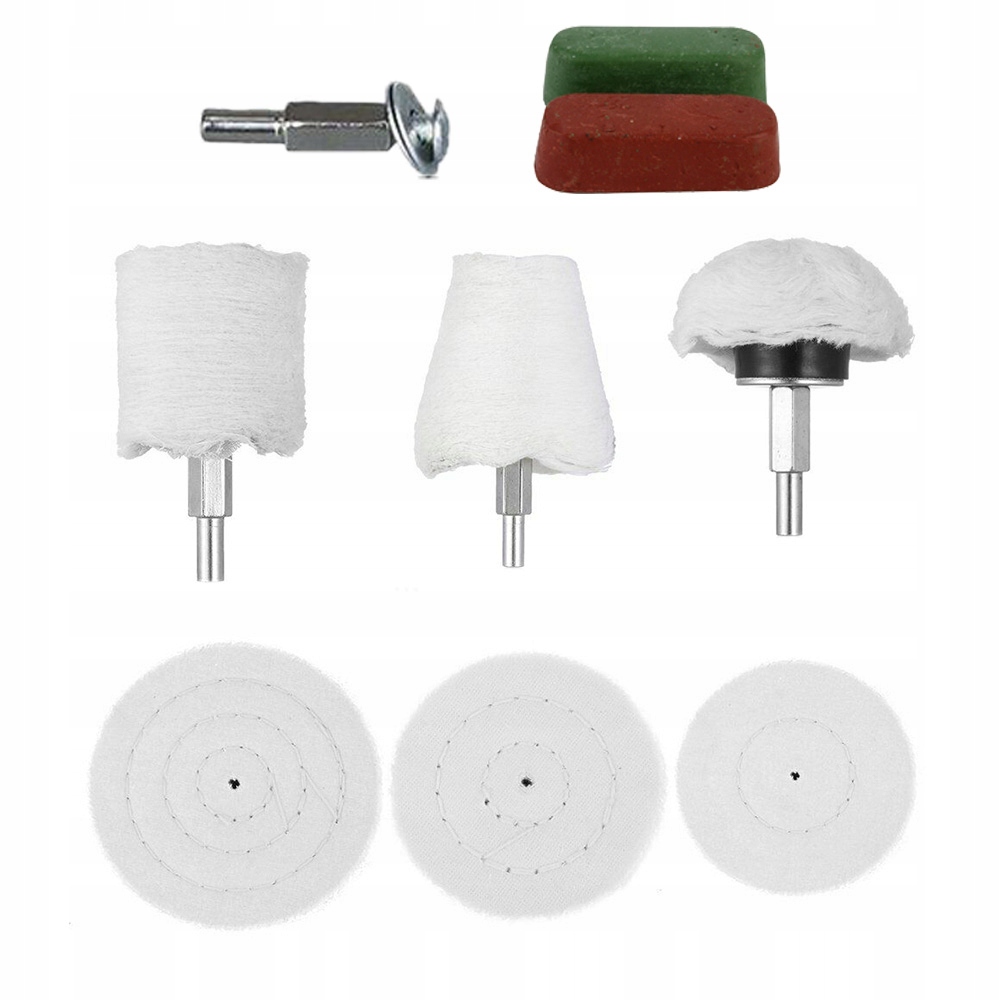 Zestaw Do Polerowania Aluminium Stali Duże Tarcze 9szt