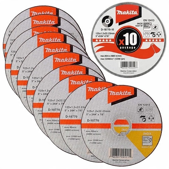 

Makita Cienkie Tarcze Tnące 125 X 22,2 D-18770-10