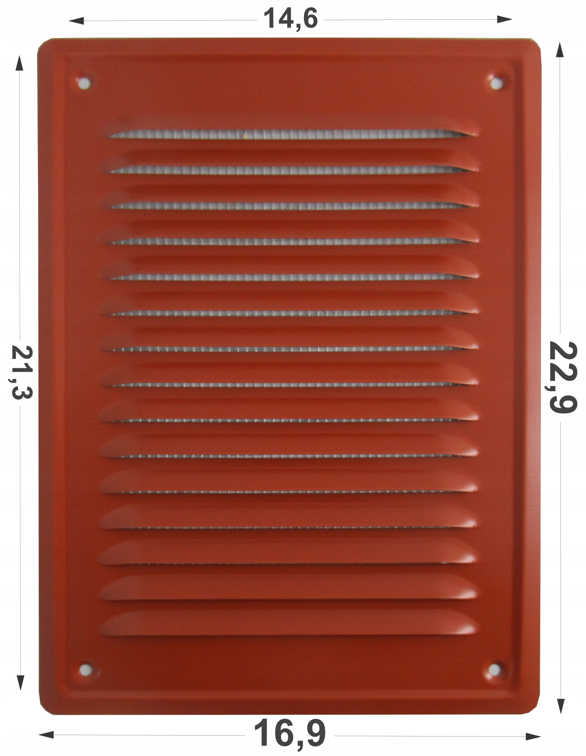 KRATKA WENTYLACYJNA14X21SIATKA CEGLASTA METAL Kod producenta kramet1421siatcegl