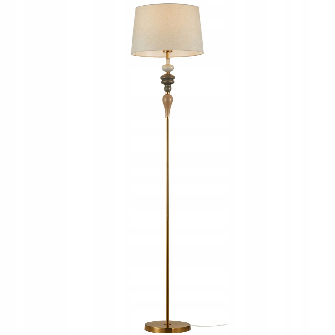 Stojacia podlahová lampa hnedá s tienidlom do kancelárie miestnosti Moren