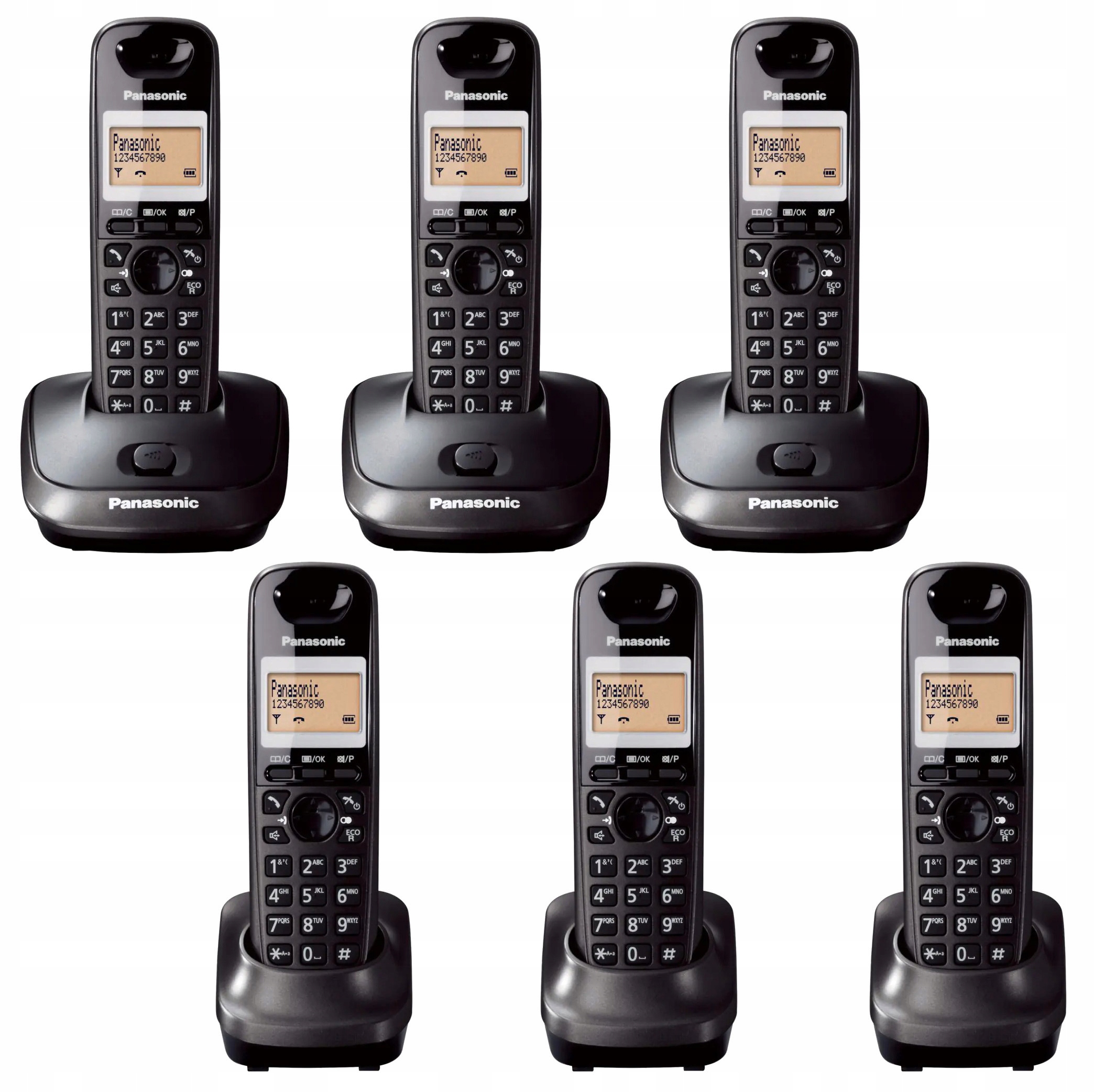 Telefon Dect Panasonic Kx-tg 2512 2511 6 Słuchawek