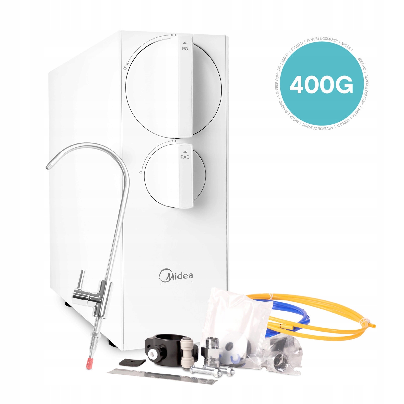 Bezzbiornikowa odwrócona osmoza Midea 400GPD RO5 Filtr do wody pod zlew