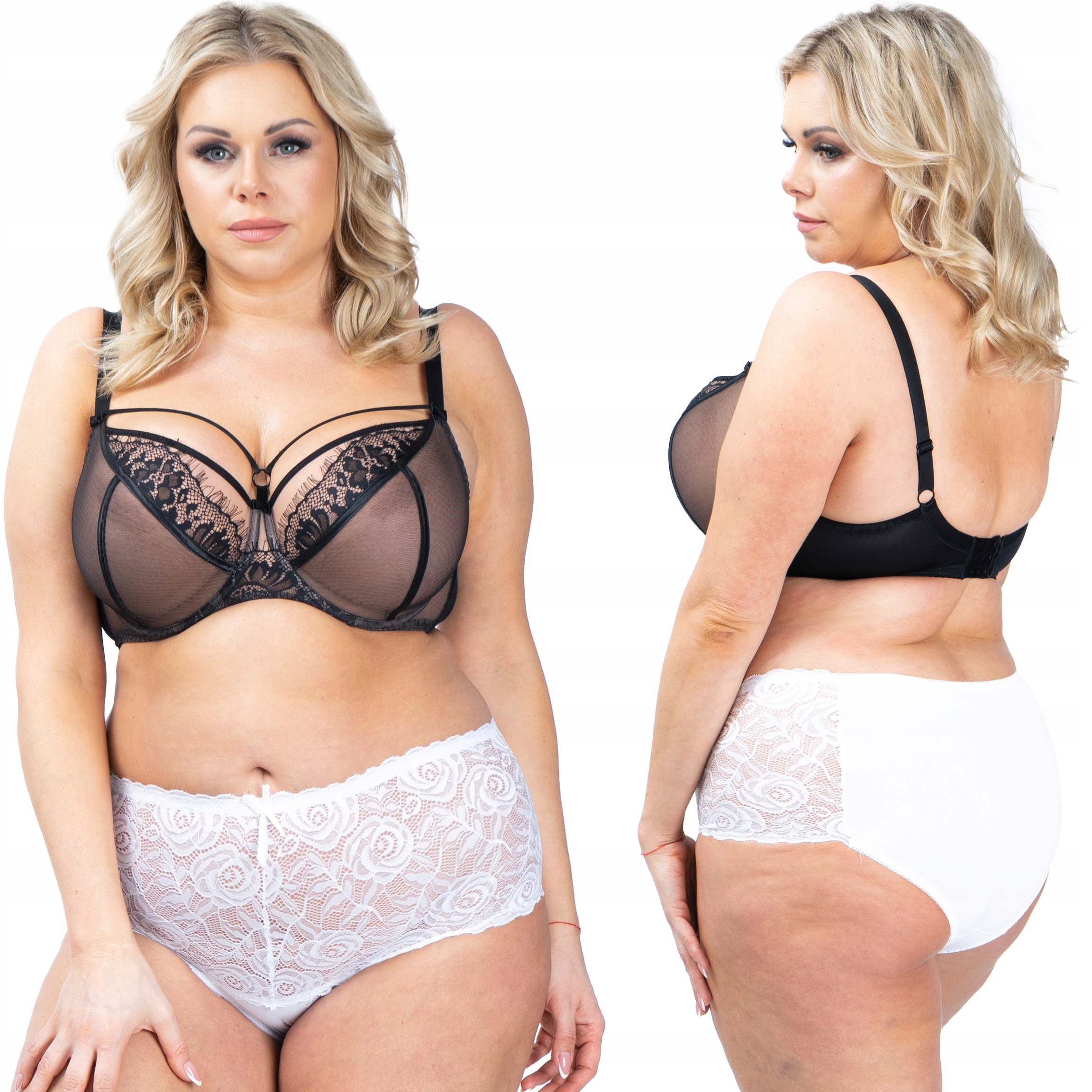 

Majtki wysokie Koronkowe plus size Wyszczuplające