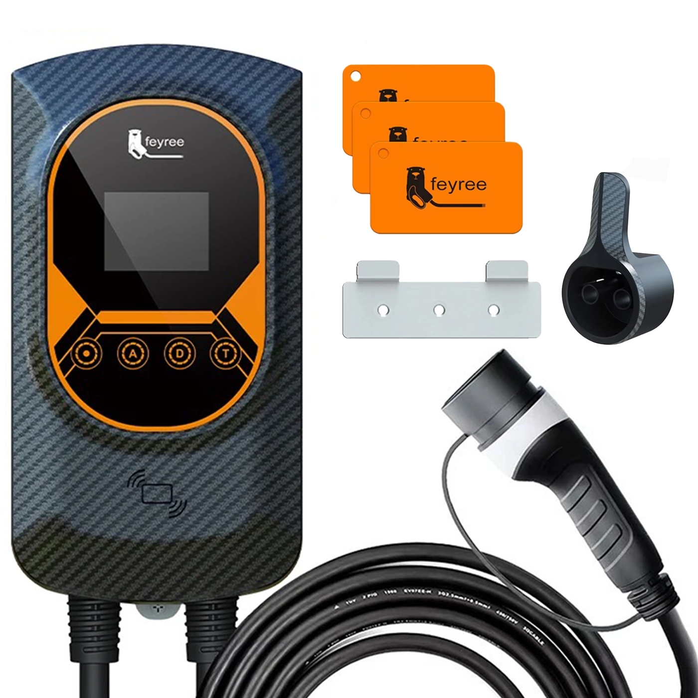 Wallbox 22kW 32A Ev nabíjacia stanica Typ 2 WiFi Tuya Rfid IP66 3 Fázy