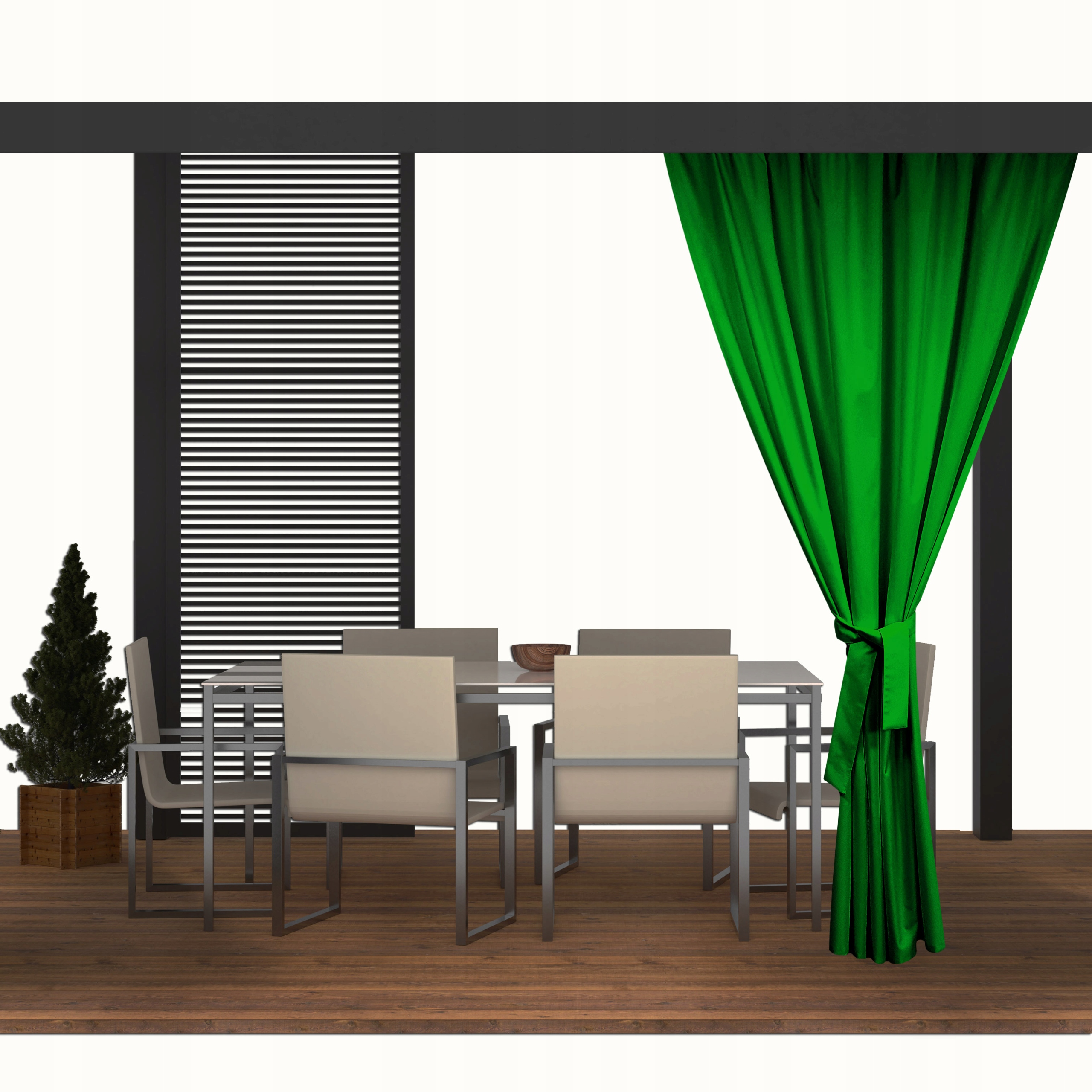 

Zasłony Ogrodowe do Altany 155x220 tunel zielone t