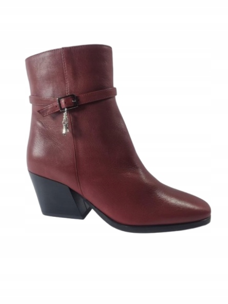 Vínové dámské kovbojské kotníkové boty kovbojské boty , podpatek, nový model boty Karino 37