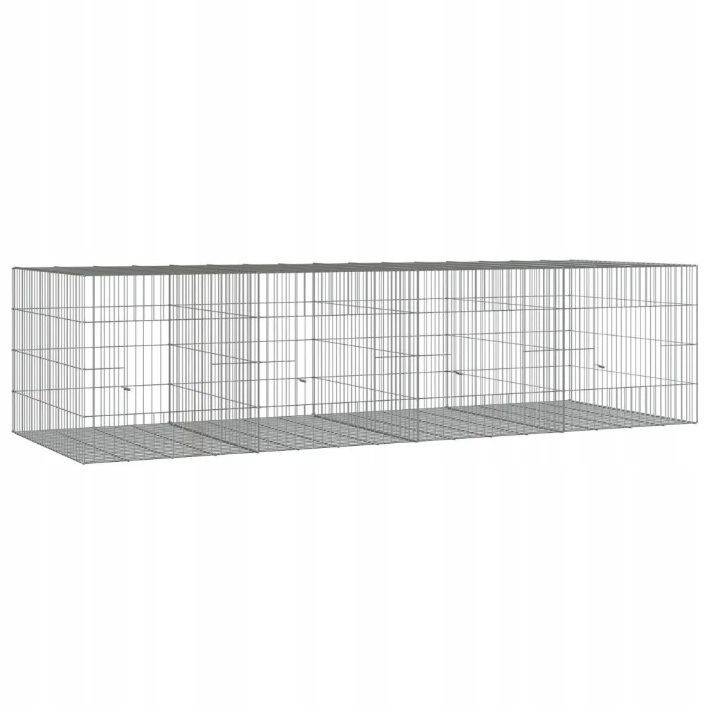 Levně vidaXL Klec pro králíka, 4 panely, 217 x 79 x 54 cm, galvanizované železo