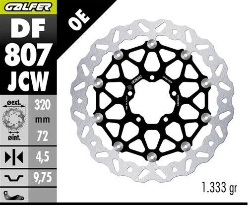 Galfer Predný Brzdový Kotúč Ducati Diavel 1200 '11- Hypermotard 939/950