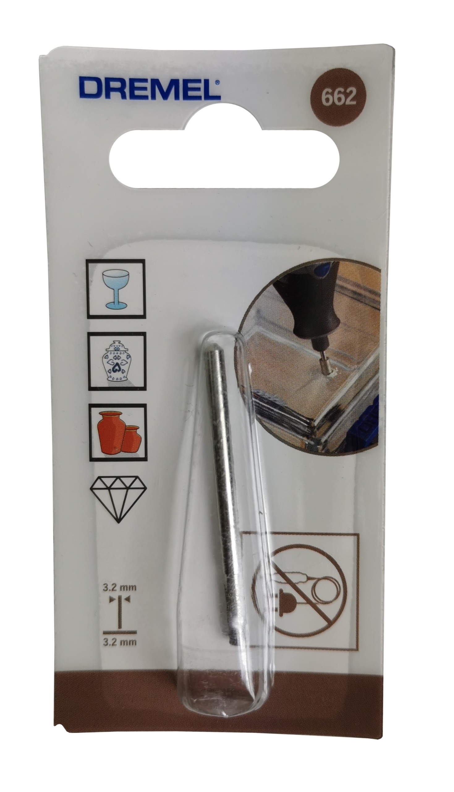 

Dremel 662 wiertło diamentowe do szkła frez 3,2mm