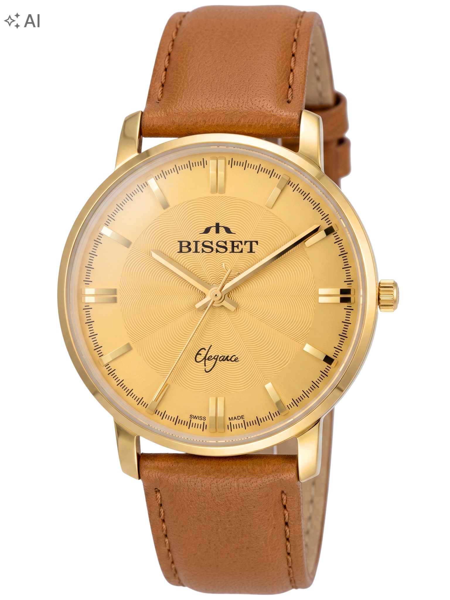 Švýcarské nové Pánské hodinky Bisset BSCE48 Elegance klasické zlaté