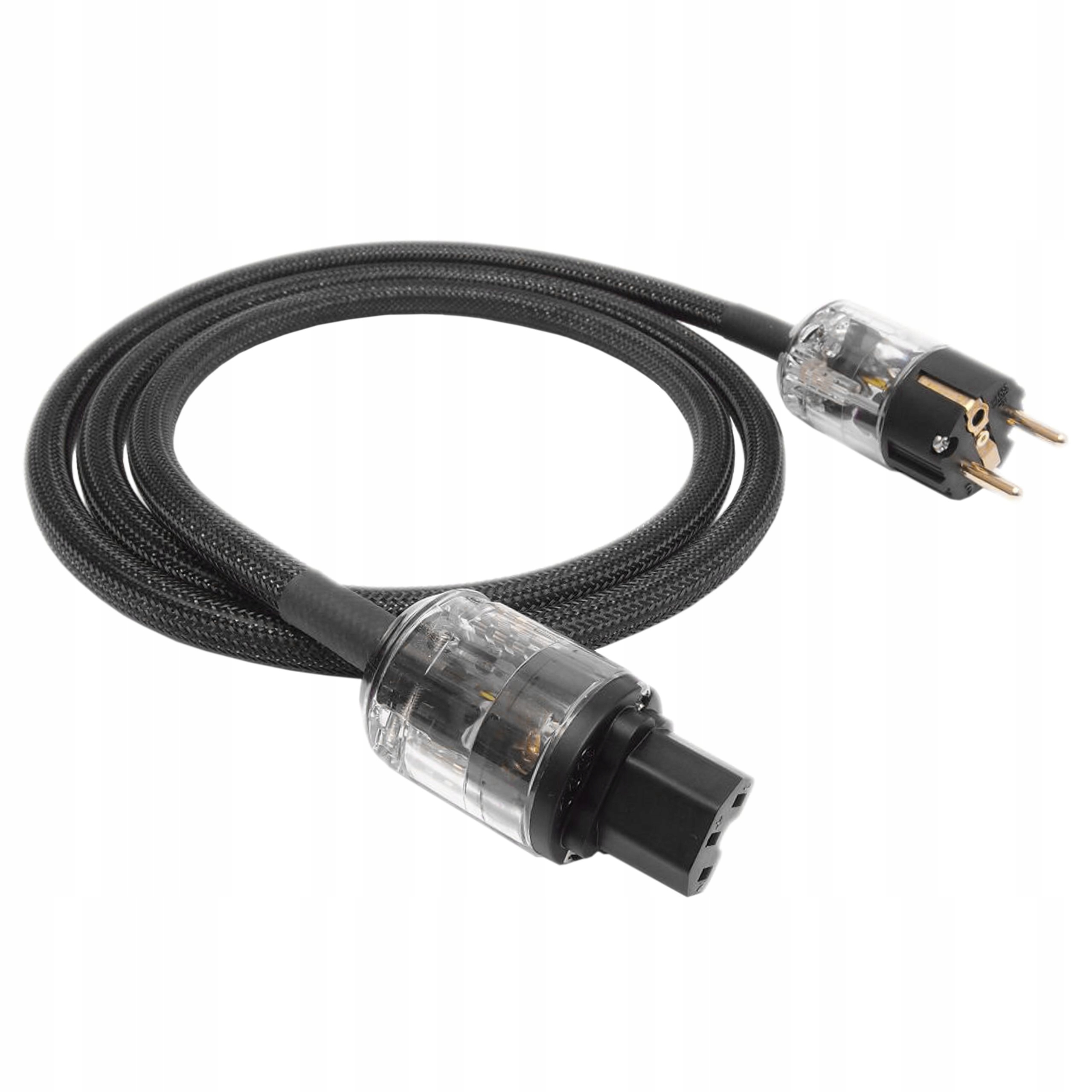 Tomanek Power Cable Tpc Gold-black Kabel Zasilający 230V Schuko Iec 0,5m
