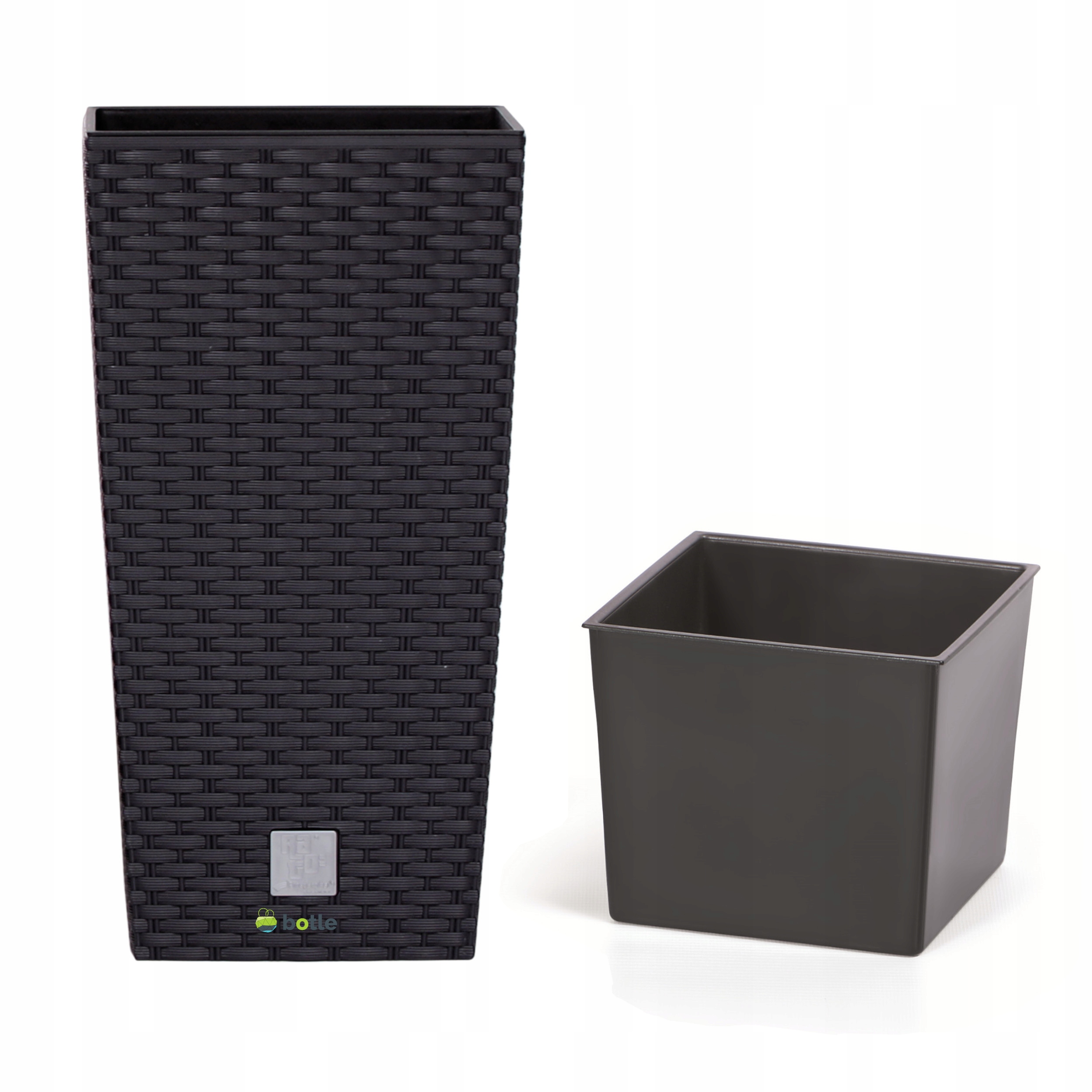 

Donica wysoka wkład rattan 17x17x32cm antracyt