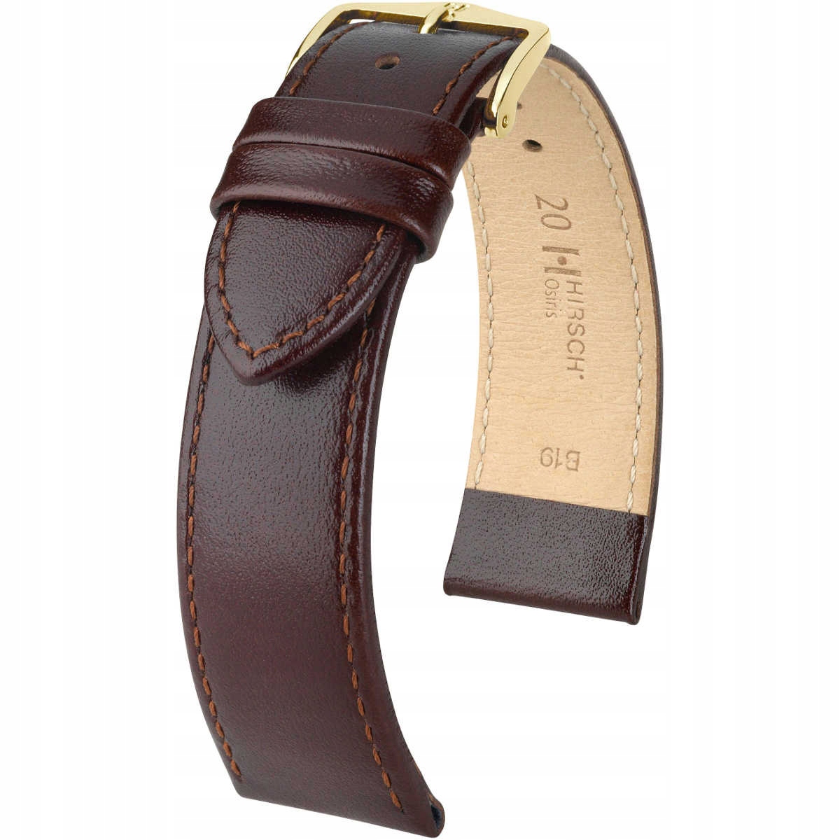 Světle hnědý kožený opasek 14 mm Hirsch Osiris