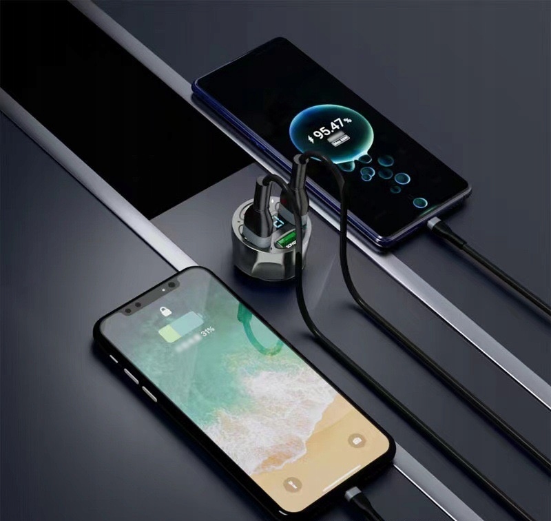 MOCNA SZYBKA ŁADOWARKA SAMOCHODOWA 4x USB PD QC 3.0 66W DO TELEFONU DO AUTA Napięcie wyjściowe 5 V