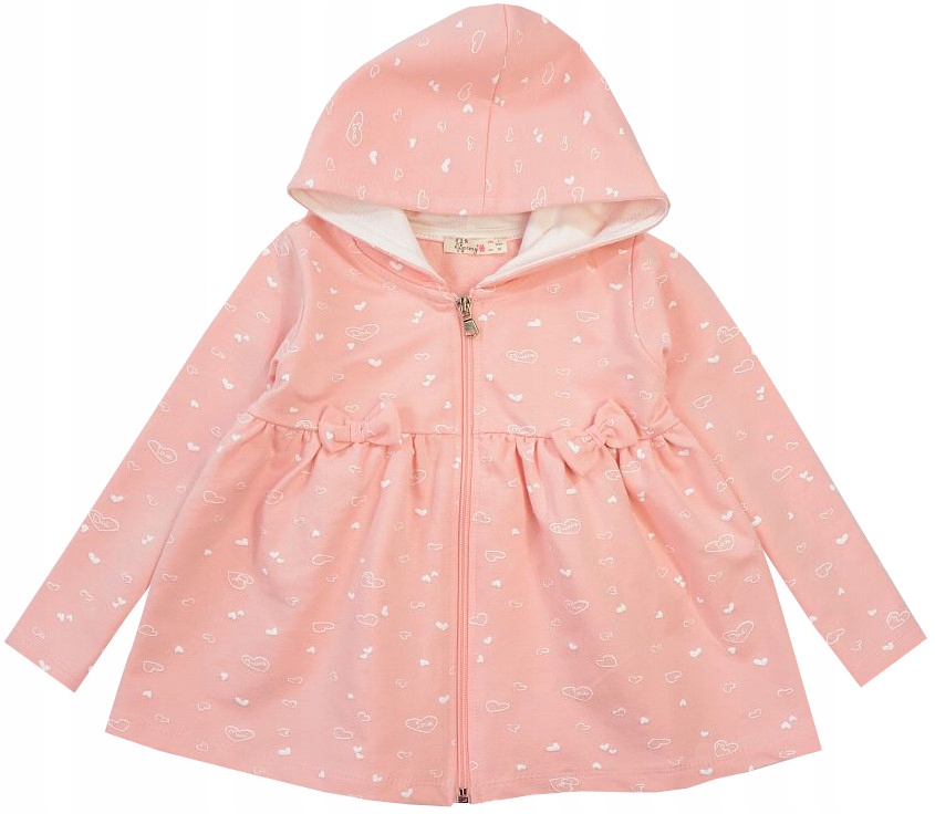 RÓŻOWA BLUZA PŁASZCZYK ZIP KAPTUR BAWEŁNA 80 J17E