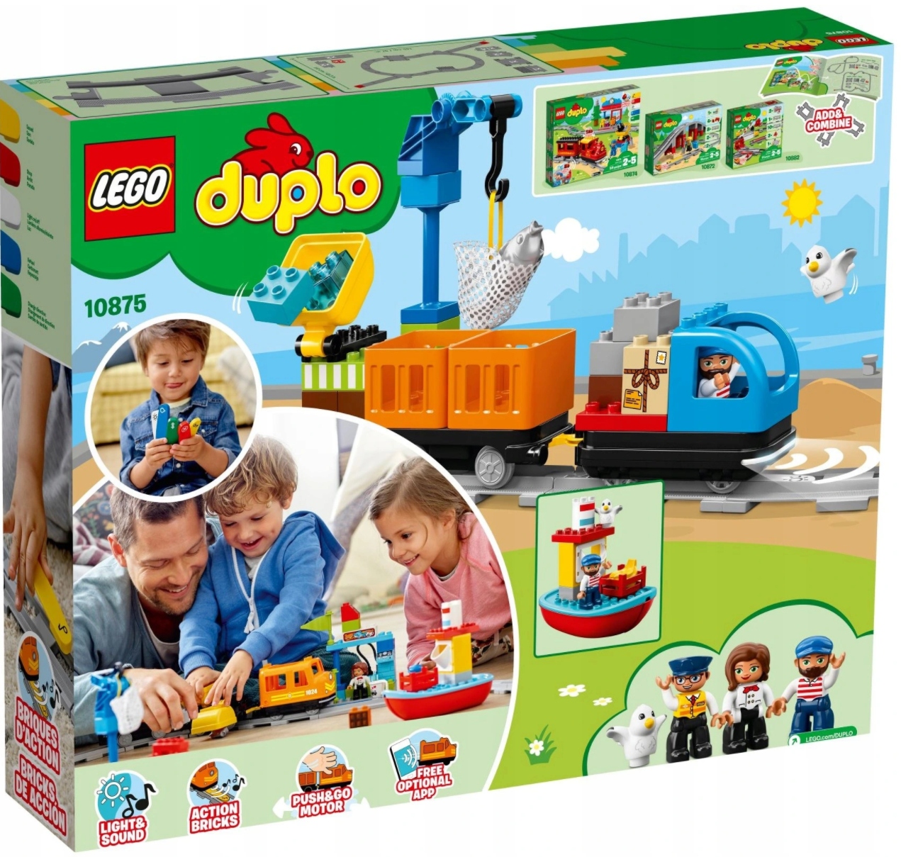 Klocki LEGO Duplo 10875 Pociąg Towarowy DeLux Duży Marka LEGO