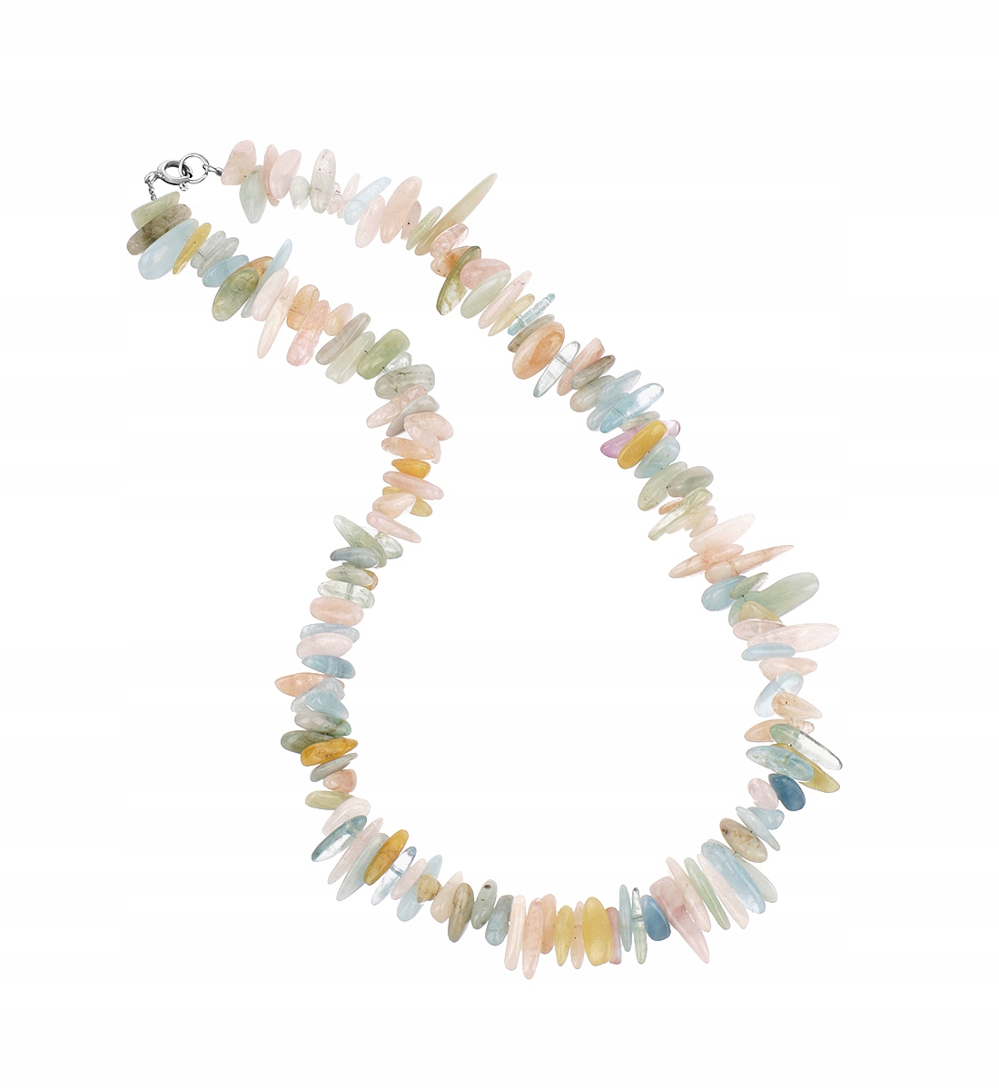 Přírodní náhrdelník Beryle Morganit Akvamarín, zapínání stříbro 925