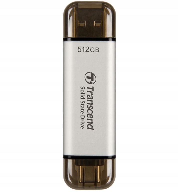 Transcend ESD310S 512GB External Ssd Usb 10Gbps Type C/a Silver
