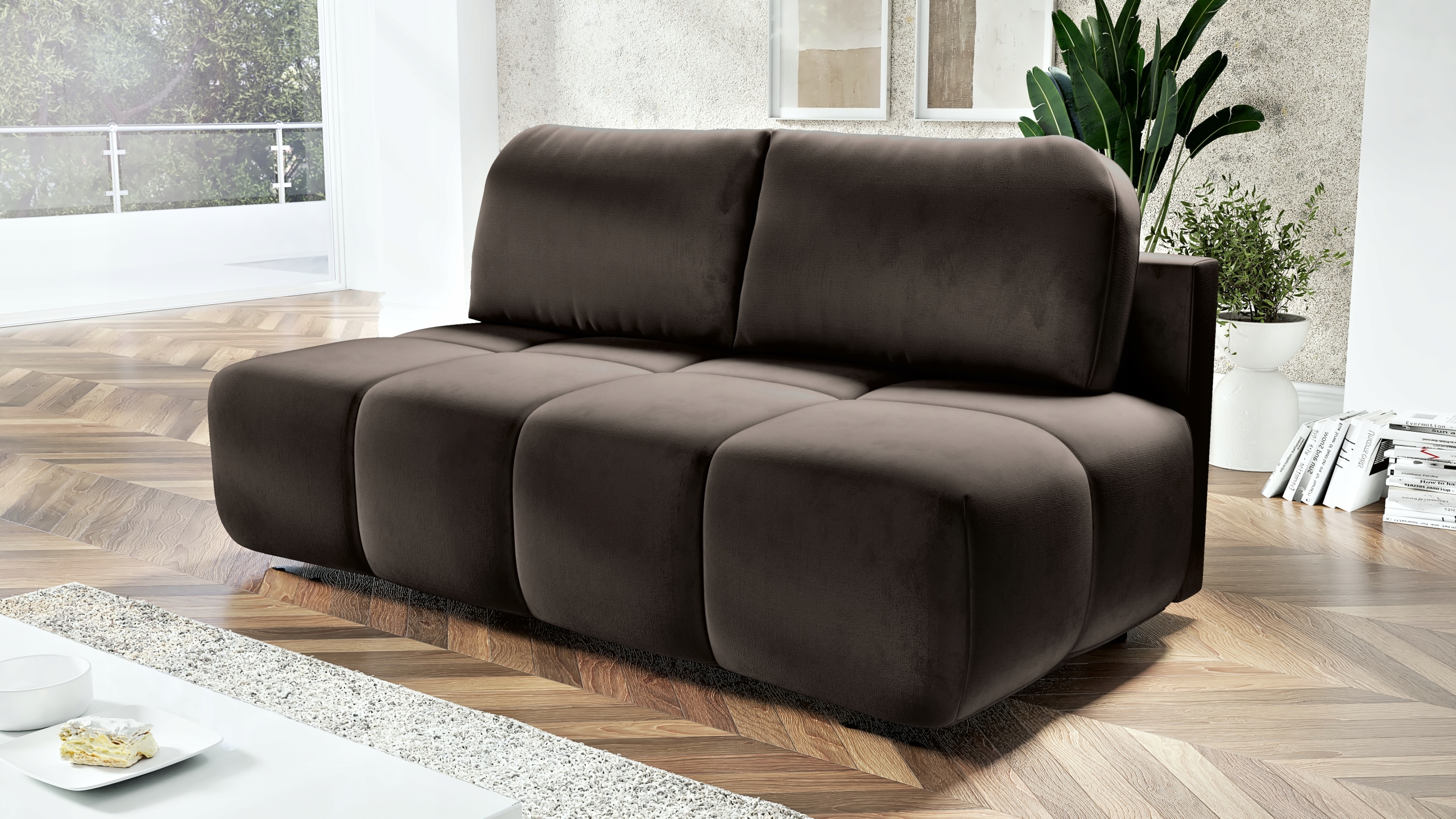 Malá Rozkládací Pohovka S Funkcí Spaní Honey Mini 195 CM, Úložný Prostor, Velur