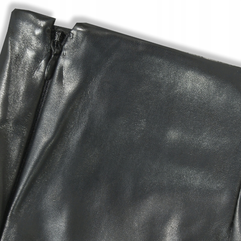 CZARNA SPÓDNICA SKÓRZANA kobieca ZŁOTE ZAMKI, S Długość mini