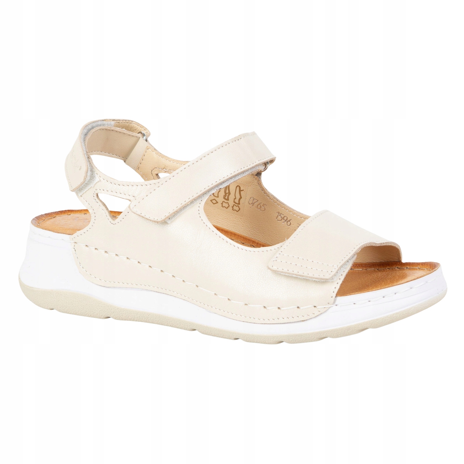 Dámské kožené sandály Wasak 0765W světle béžové 37