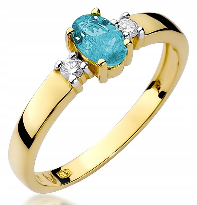 

Pierścionek Złoty Z Topazem I Brylantami