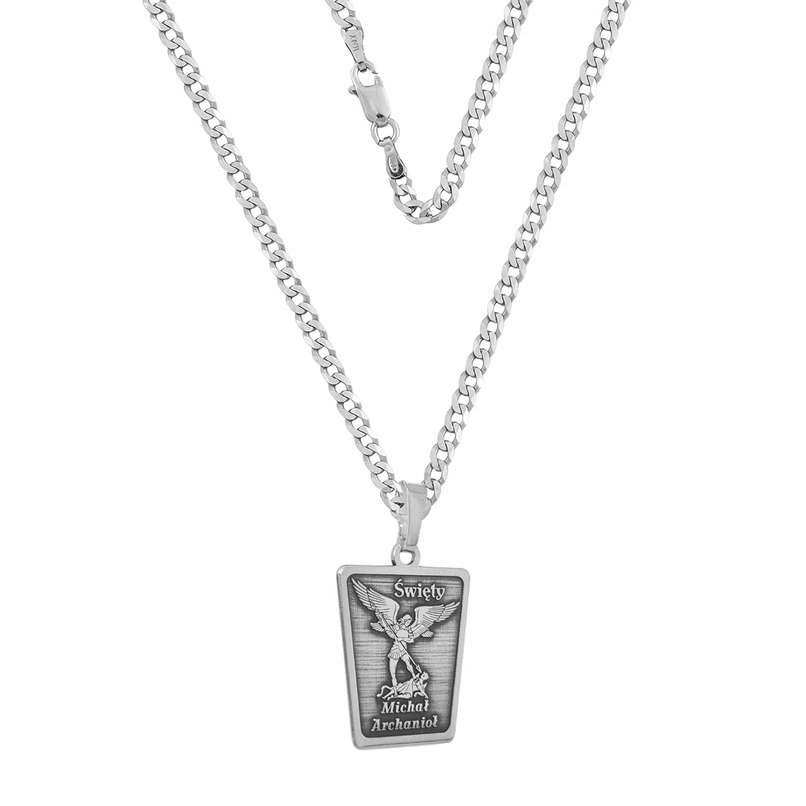Stříbrný náhrdelník Zkouška 925 Michael Archanděl na krk Pancíř 45 cm