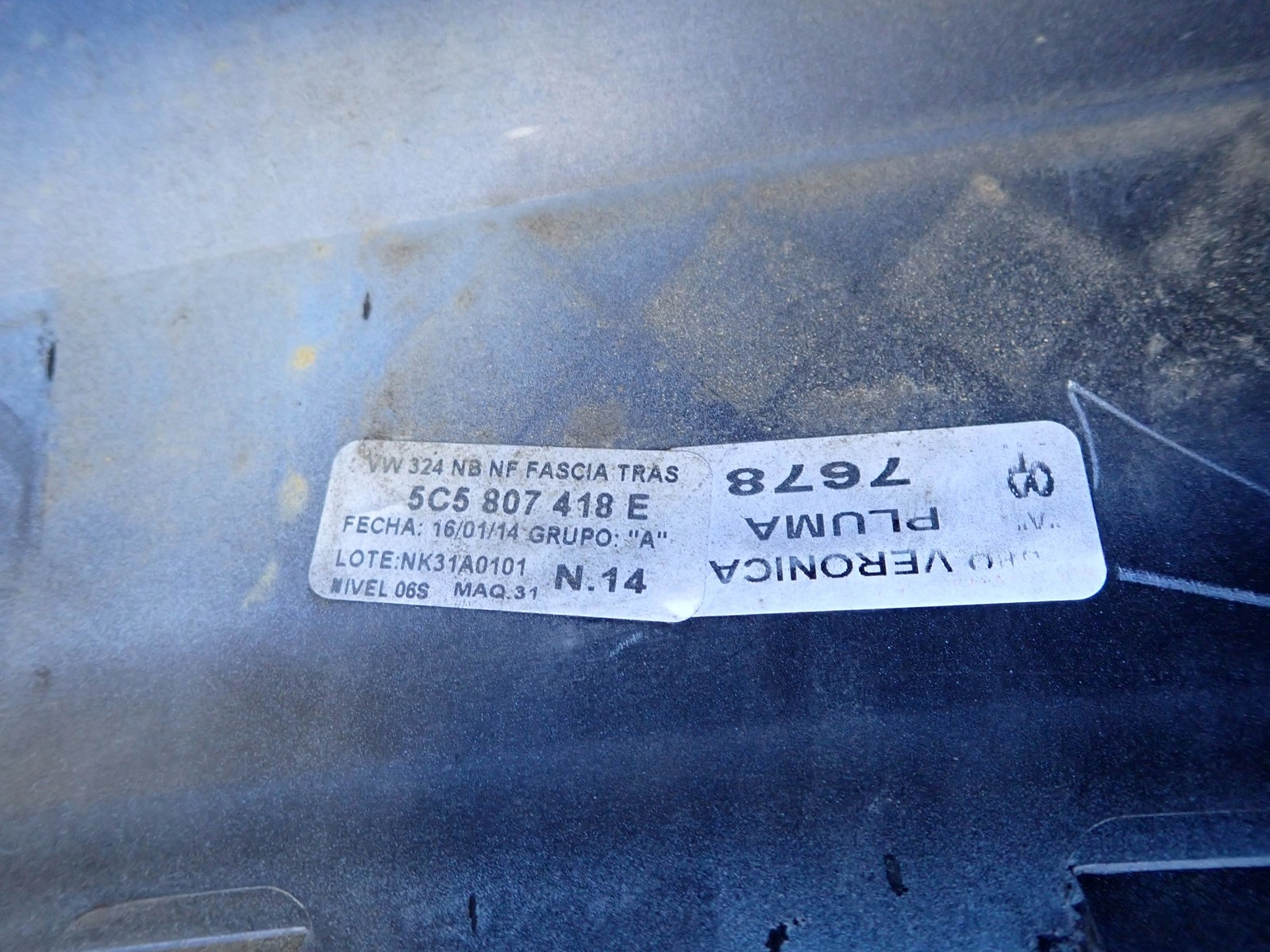 bumper rear part rear VW VOLKSWAGEN BEETLE 5C 5C5 2011- 5C5807418E