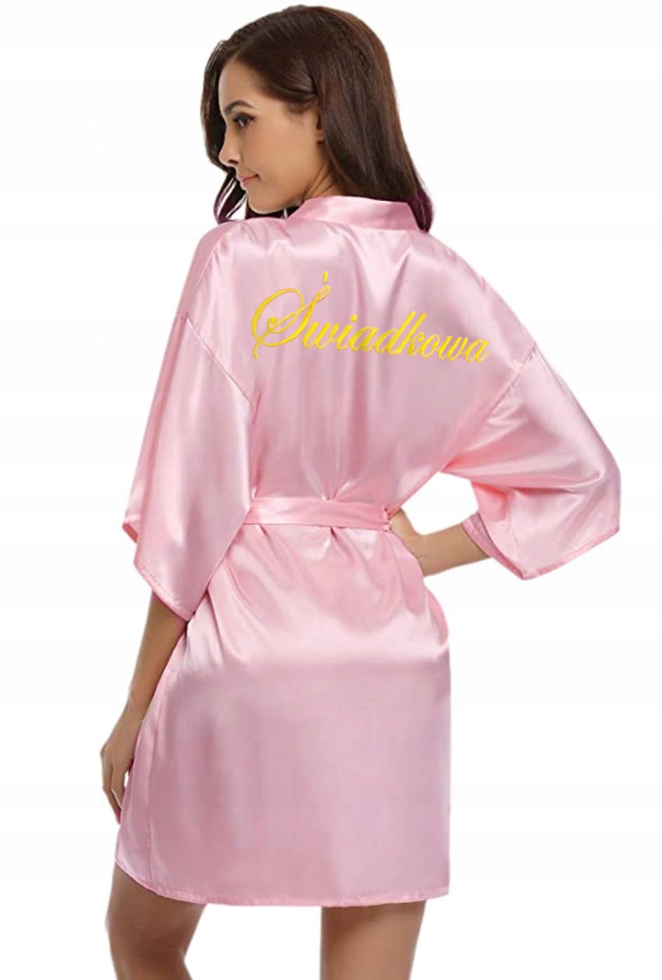 SZLAFROK ślubny satynowy panieński ŚWIADKOWA M Marka Luvu