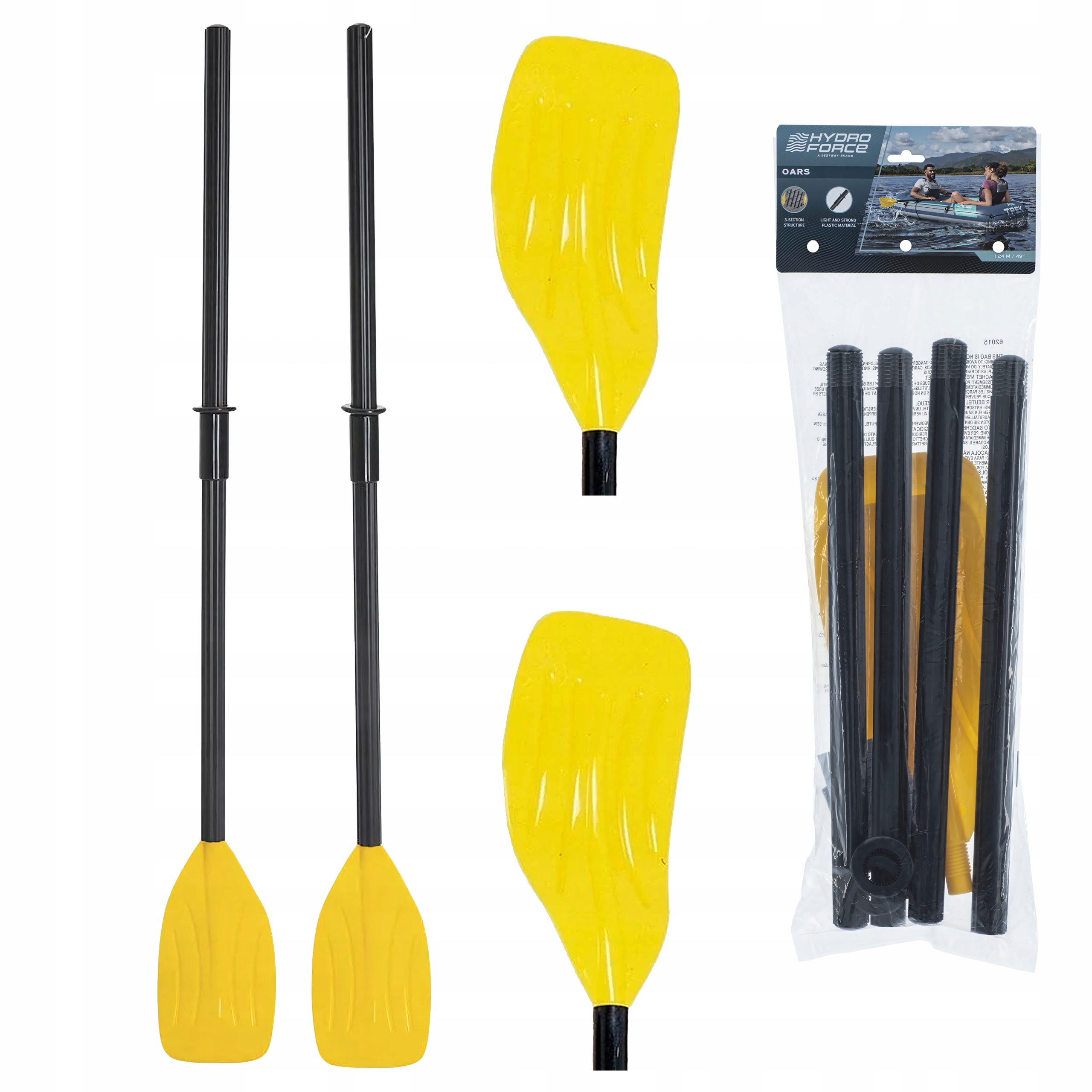 Bestway 62015 Wiosła Składane 3 Sekcyjne do Kajaku Pontonu Sup 124 cm 2 szt