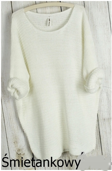 LUŹNY MIĘCIUTKI SWETER ODKRYTE RAMIĘ OVERSIZE105 Fason oversize